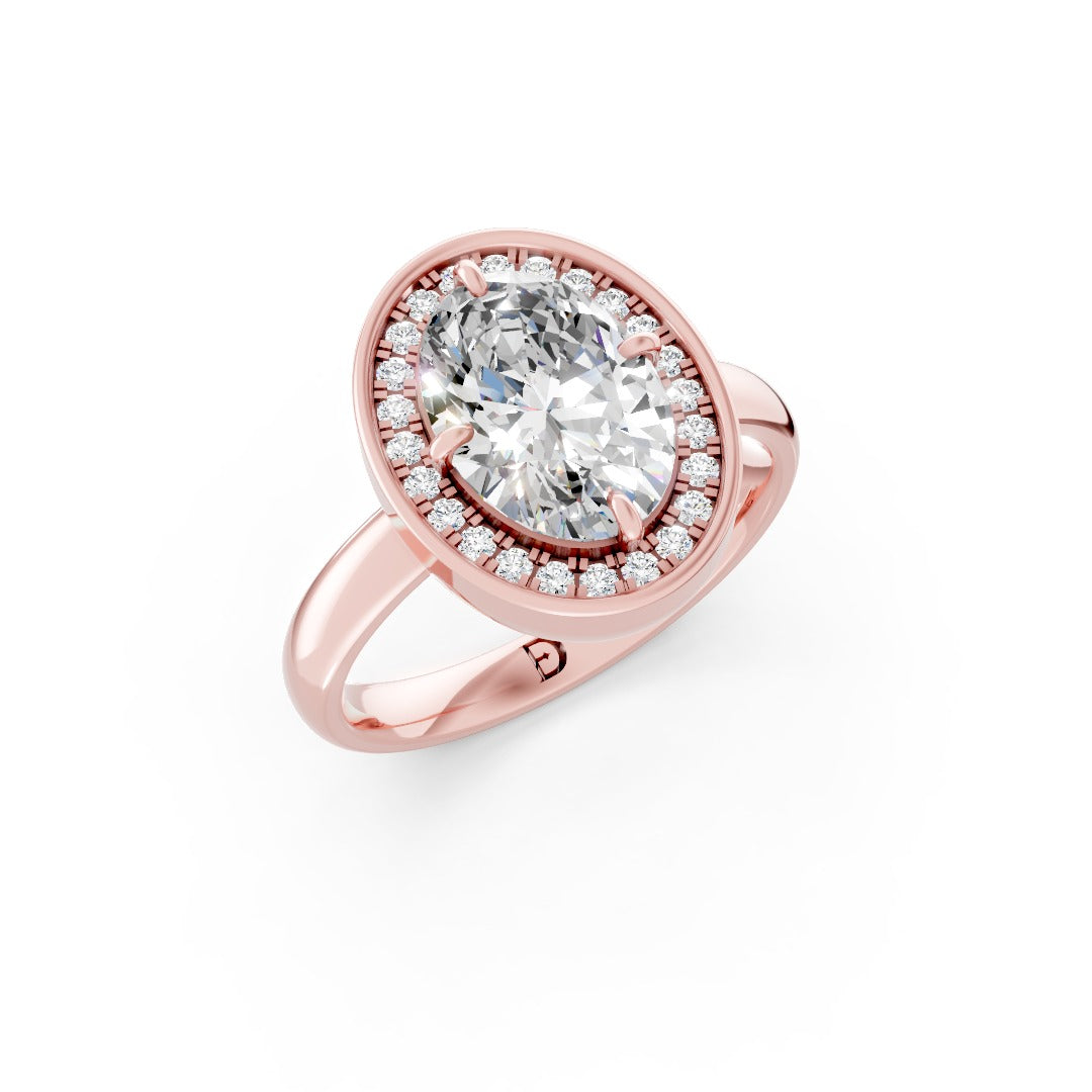 Oval Cut Lab Grown Diamond Halo Ring