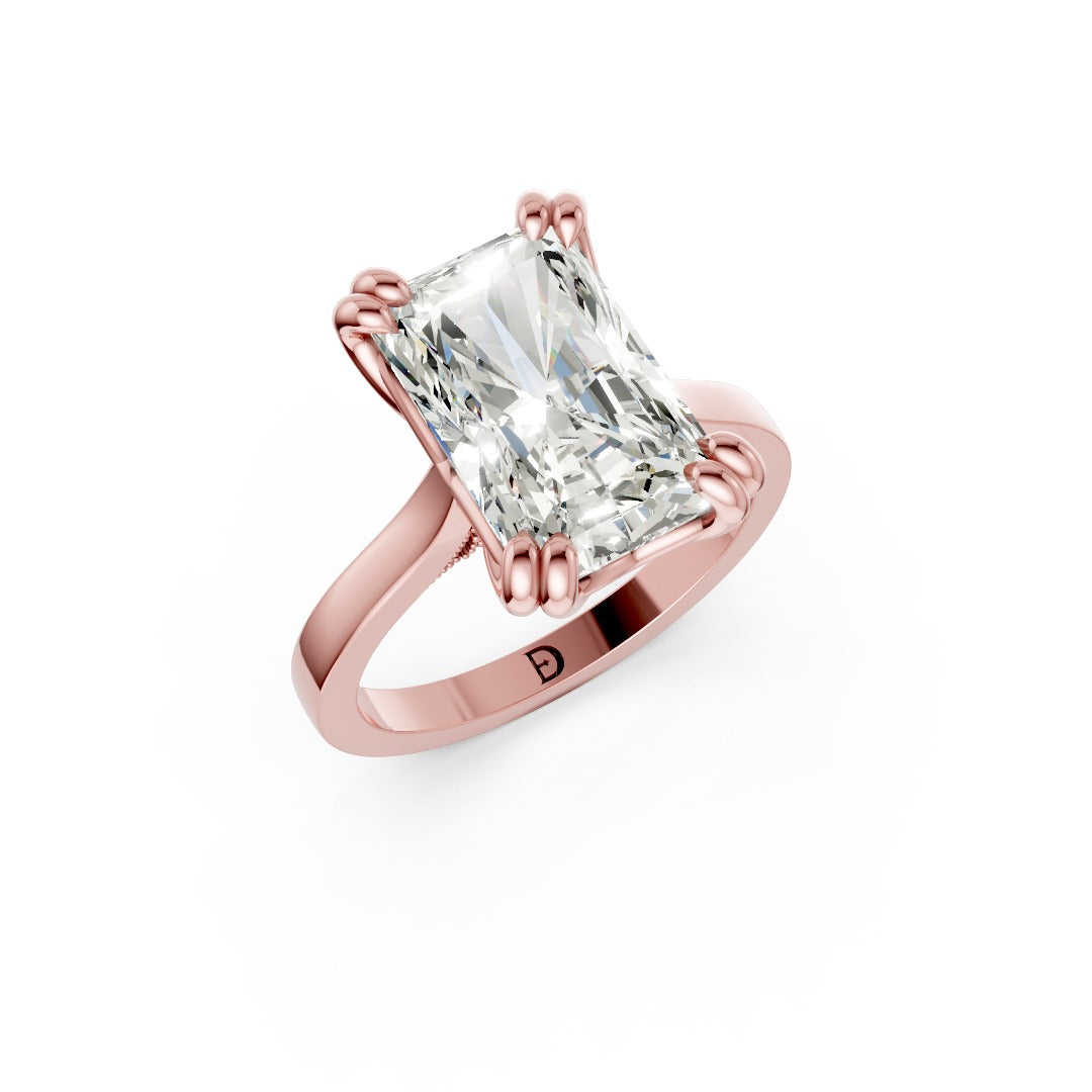 Radiant Cut Diamond Engagement Ring with Concealed Halo