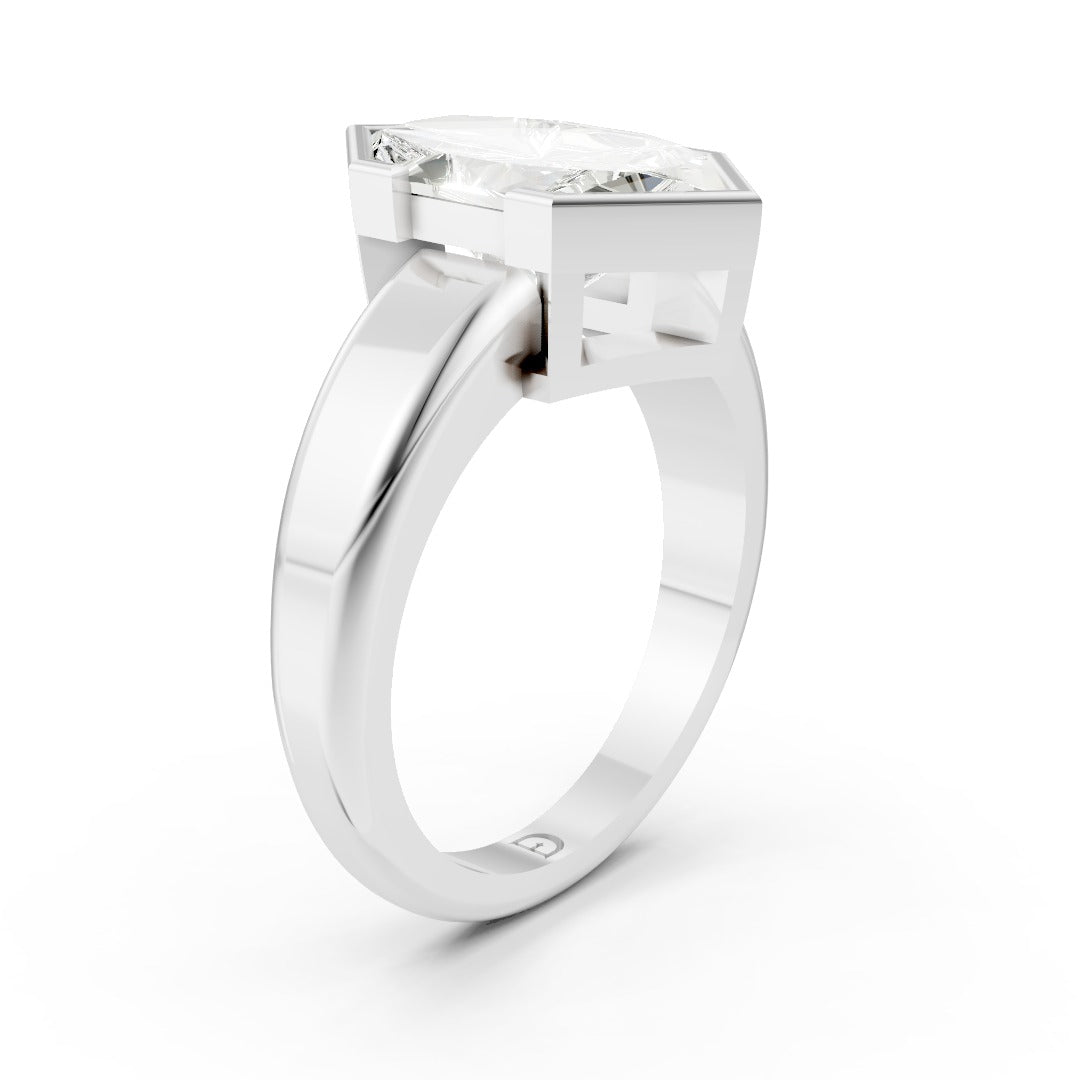 Dutch Marquise Bezel Lab Diamond Solitaire Ring