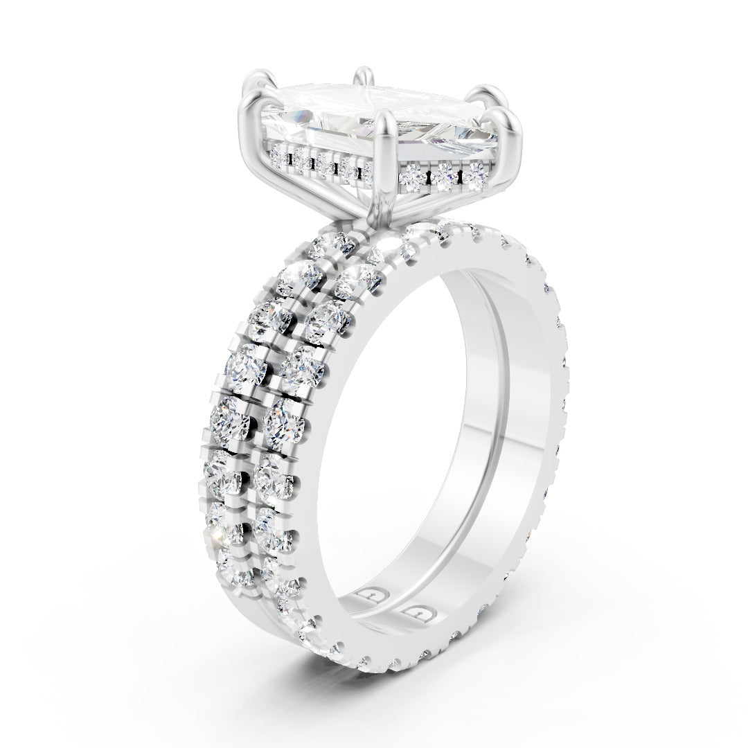 Dutch Marquise Lab Cut Double Diamond Pave Ring