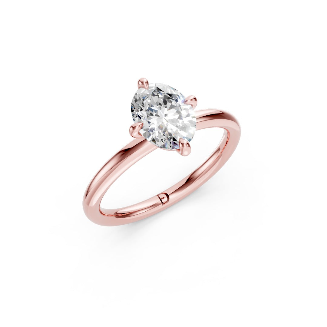 Oval Cut Lab Grown Diamond Solitaire Engagement Ring