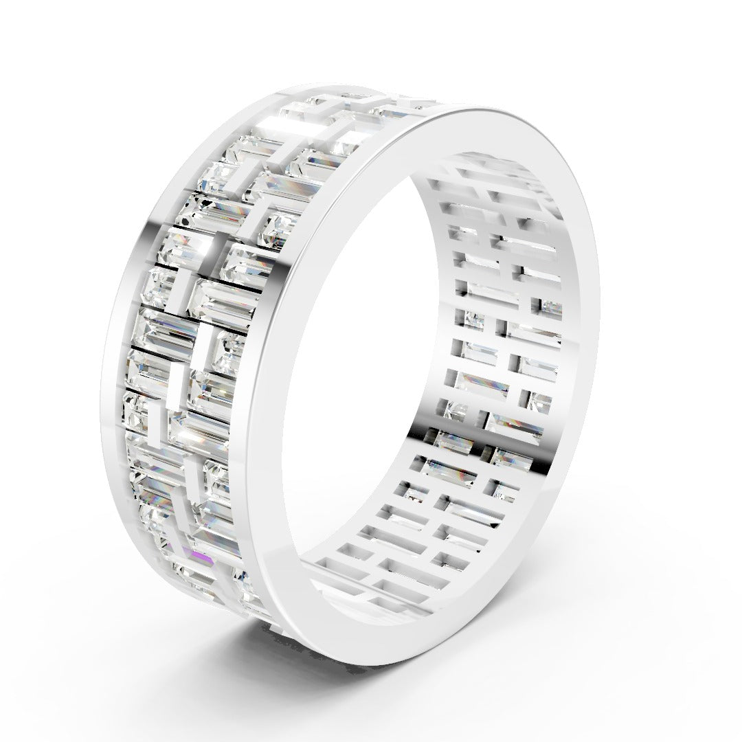Baguette Cut Channel Set Lab Grown Diamond Wild Band