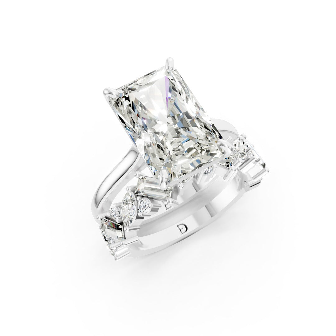 Radiant Two Ring Set & Mixed-Shape Eternity Band