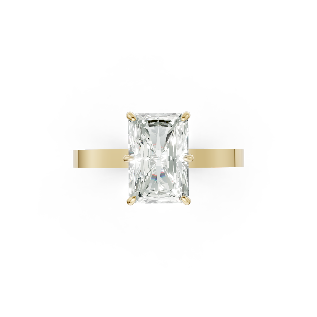 Radiant Solitaire Diamond Hidden Halo Ring