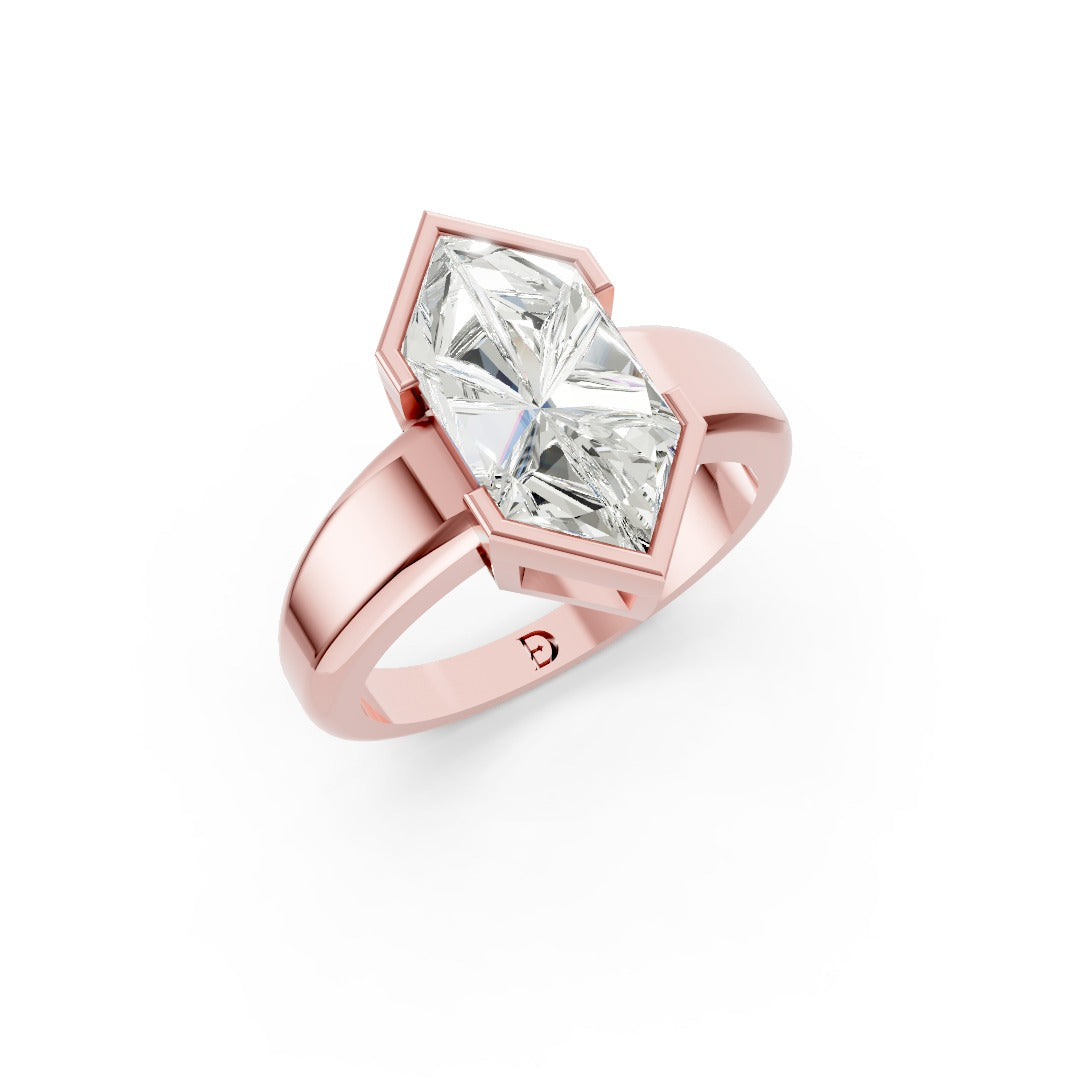 Dutch Marquise Bezel Lab Diamond Solitaire Ring