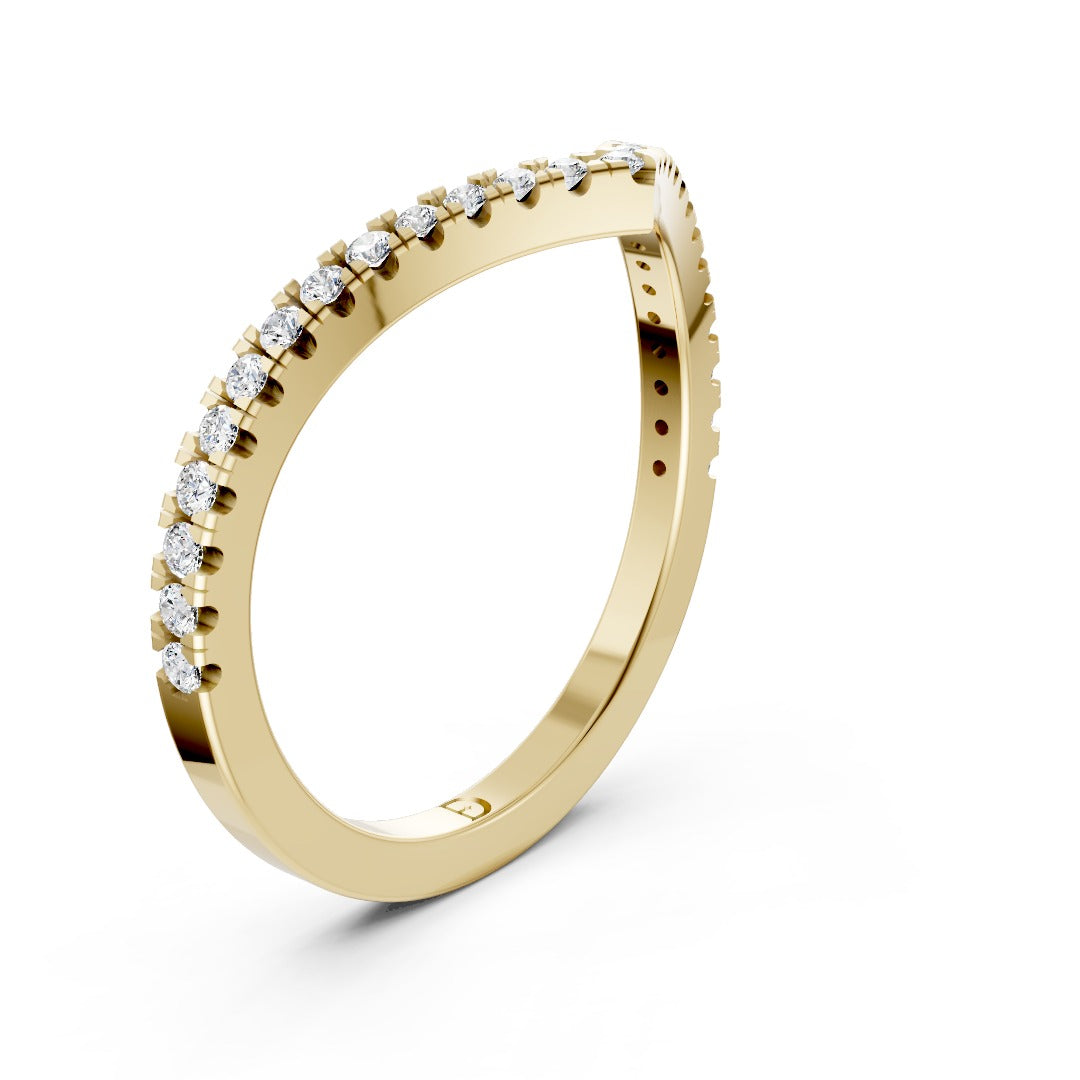 V Shaped Chevron Band Lab Grown Diamond Wedding Band