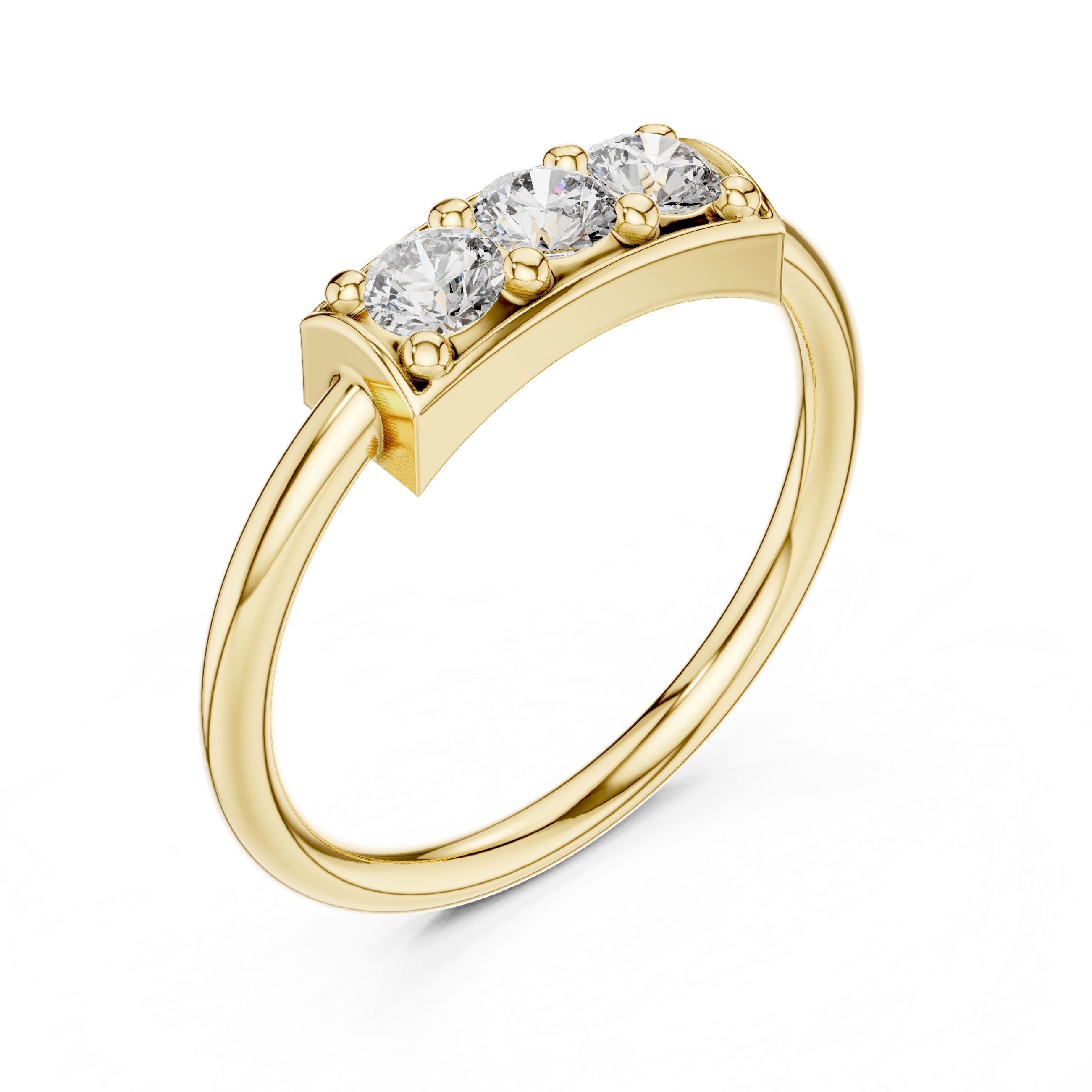 Triple Stone Round Cut Diamond Anniversary Band