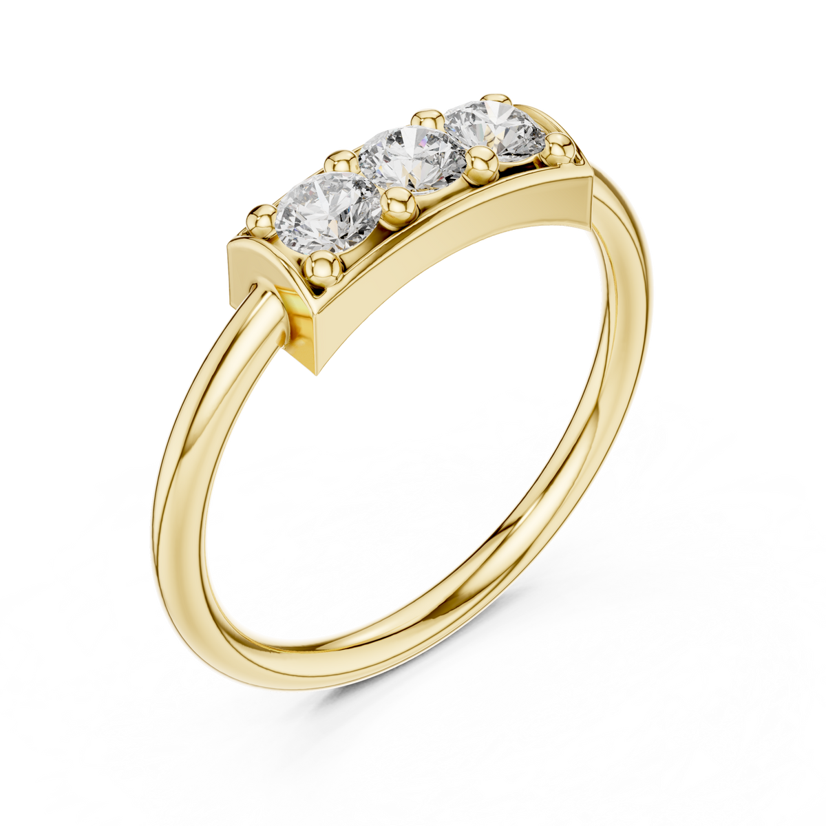 Triple Stone Round Cut Diamond Anniversary Band