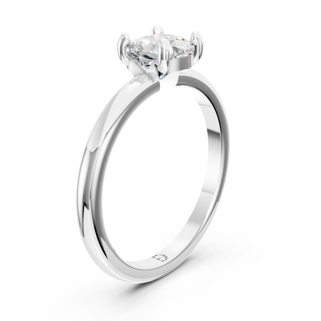 Minimalist Cushion Cut Solitaire Ring with Delicate Band