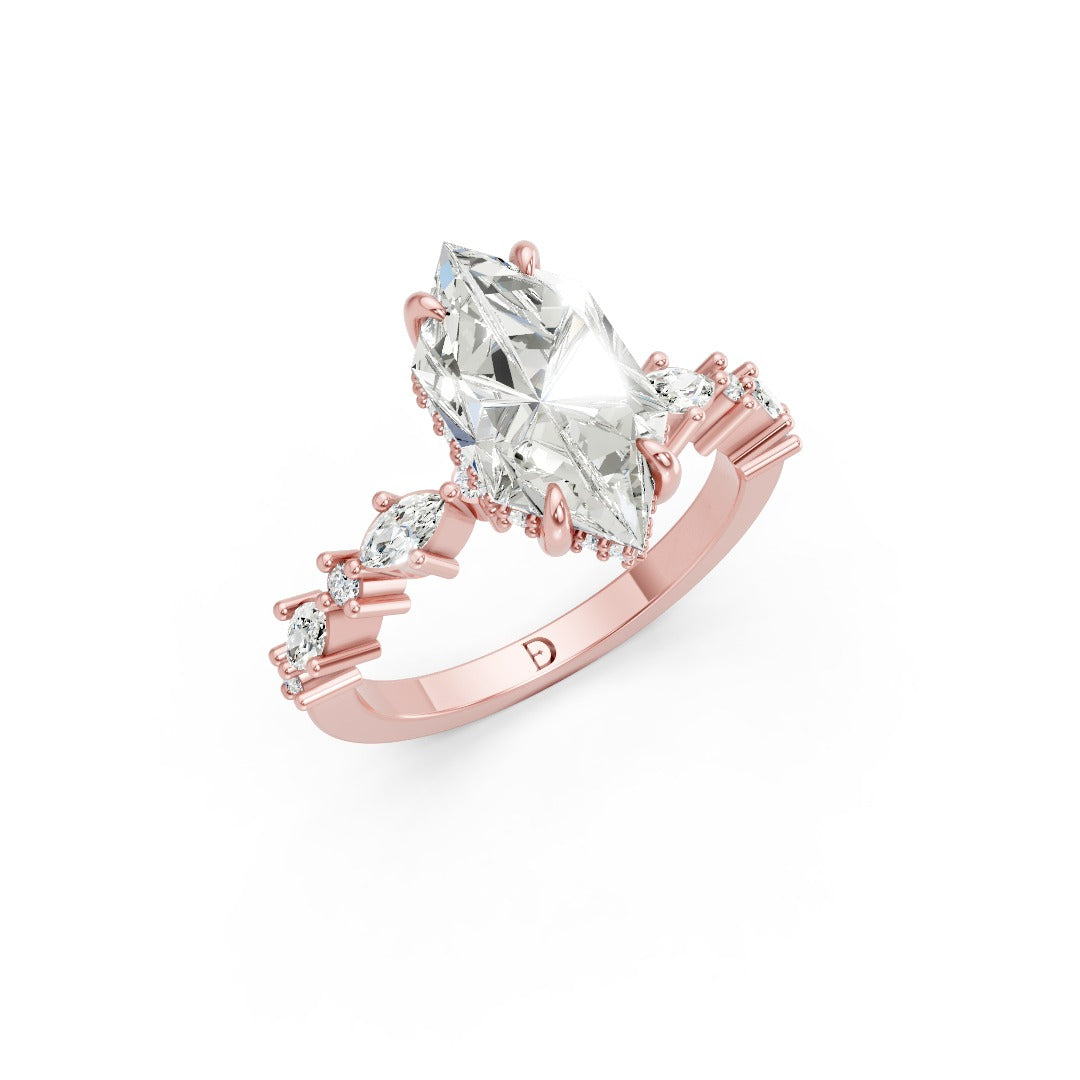 Dutch Marquise Diamond Halo Engagement Ring