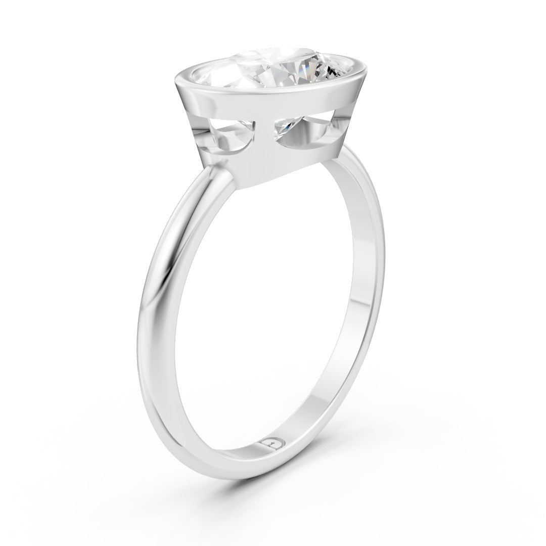 Oval Lab Grown Diamond Bezel Set Solitaire Ring