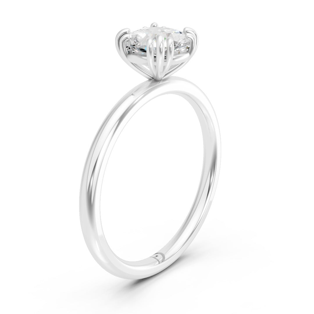 Cushion Cut Lab Grown Diamond Triple Prong Solitaire Ring