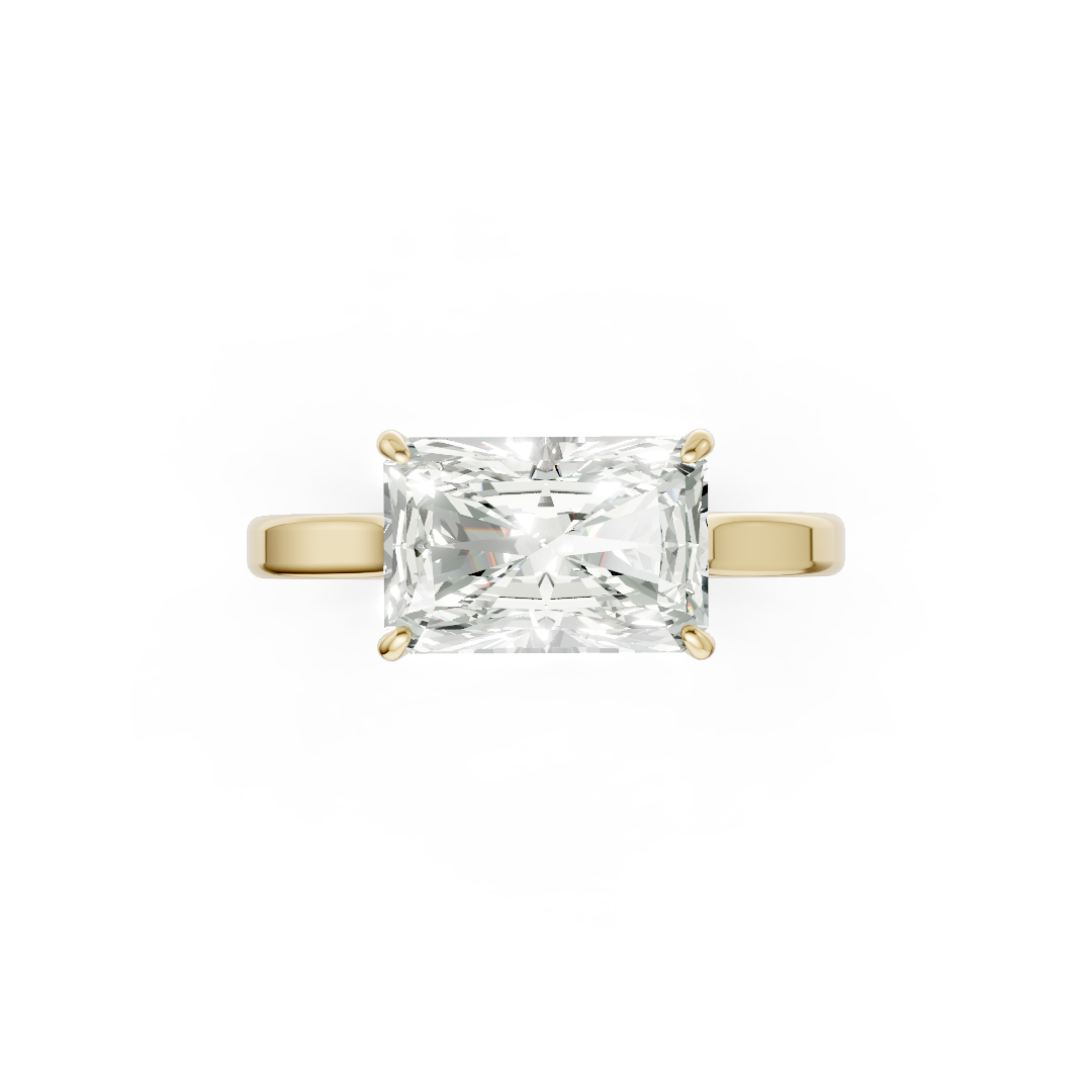 East West Radiant Solitaire Ring
