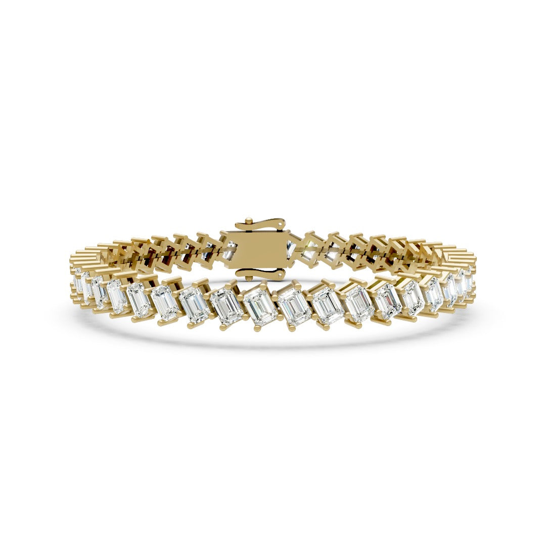Emerald Cut Lab Grown Diamond Eternity Bracelet