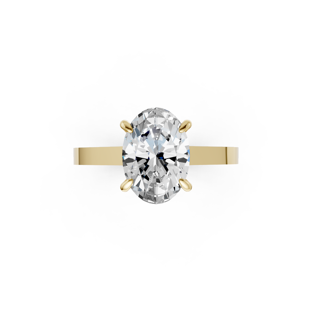 Oval Diamond 4-Prong Ring