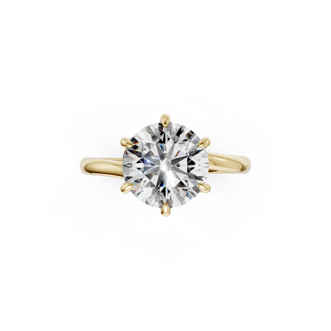 Round Diamond Bypass Shank Solitaire Ring