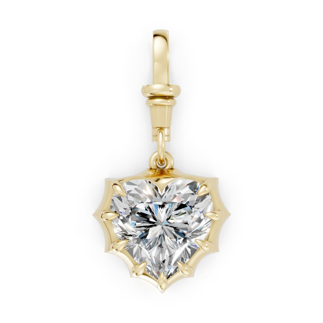 Heart Shaped Classic Solitaire Bezel & Prong Set Pendant