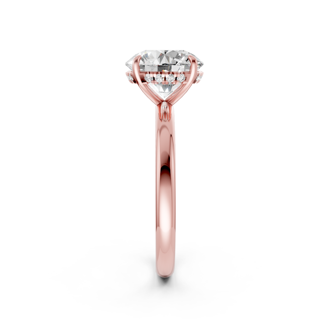 Round Diamond Hidden Halo Ring
