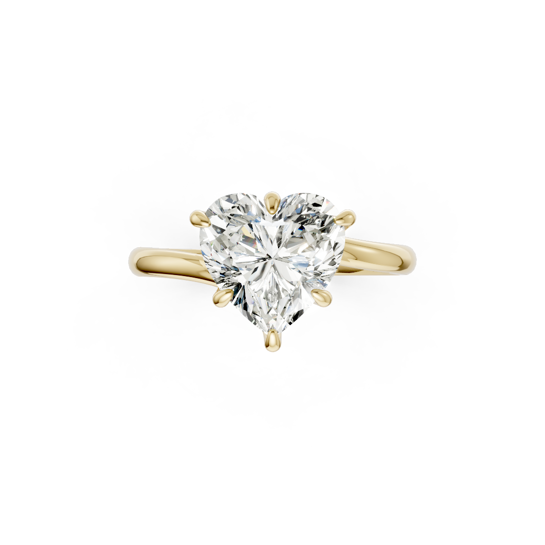 Heart Diamond Bypass Shank Solitaire Ring