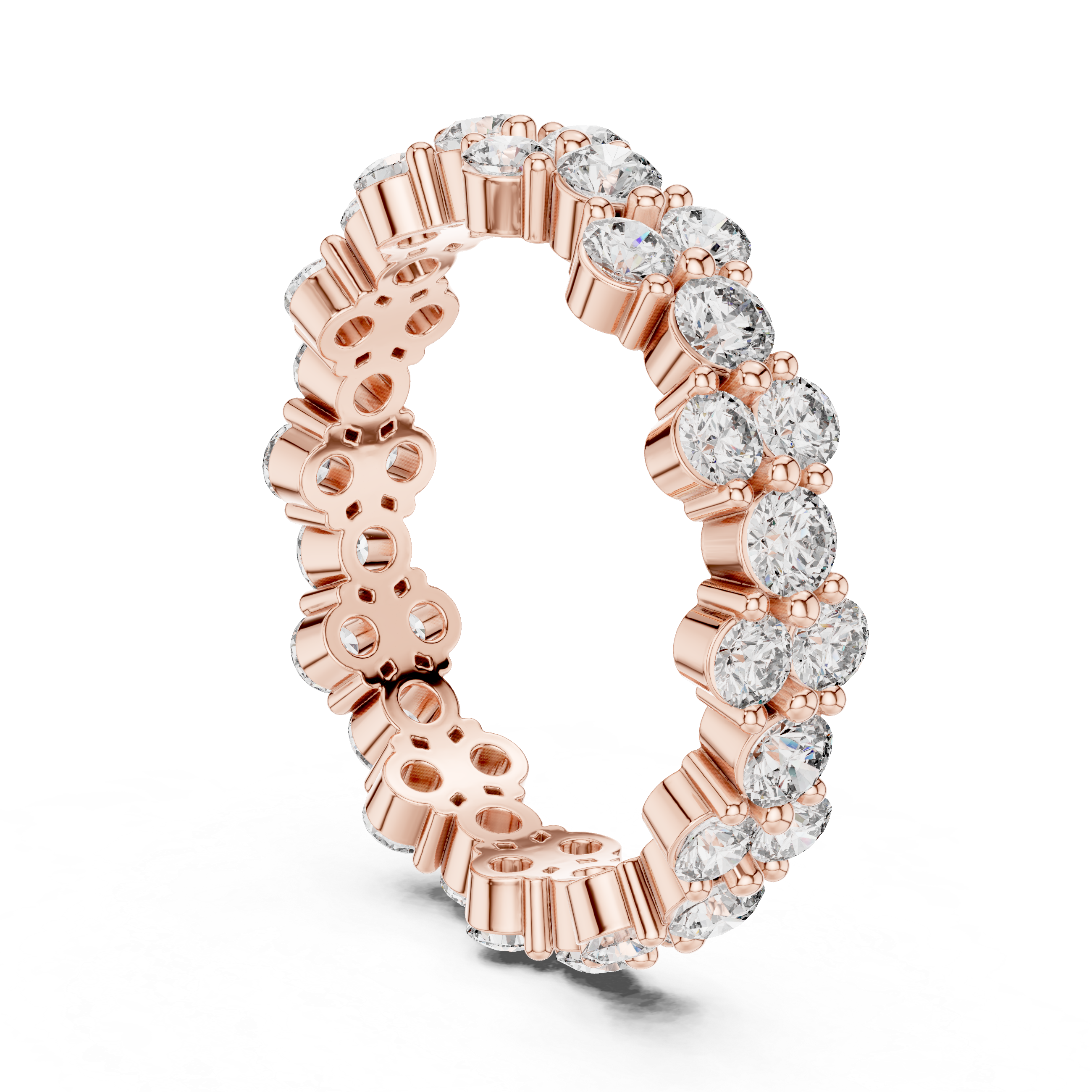 Round Cut Bubble Prong Band