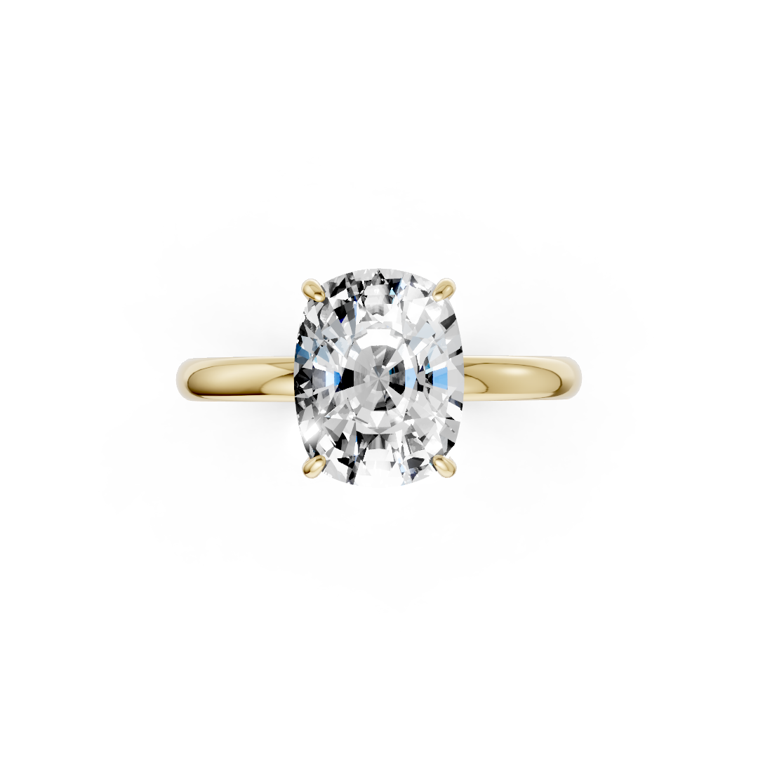 E-cushion solitaire Engagemante Ring