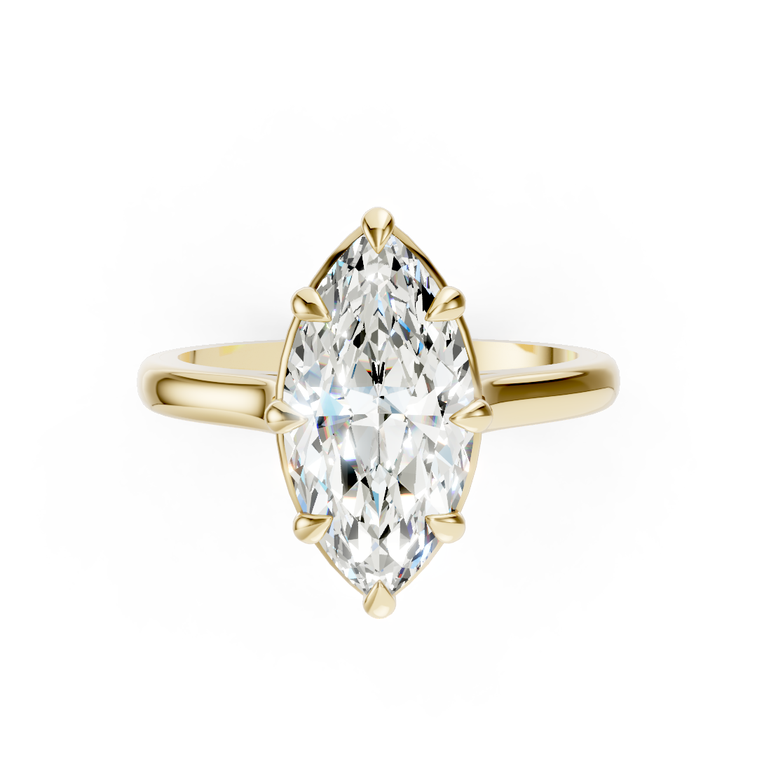 8-Prong Marquise Cut Diamond Solitaire Ring