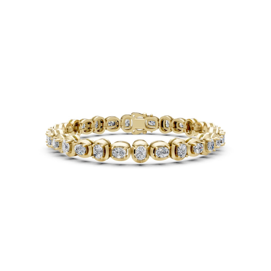 Bezel Set Cushion Diamond Tennis Bracelet