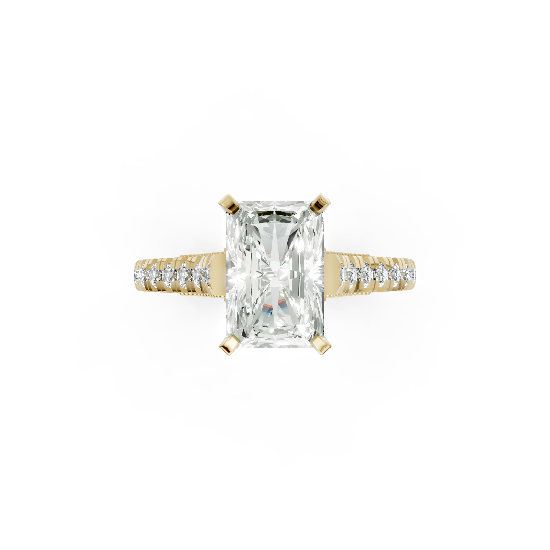 Radiant Diamond Graduation Set Engagement Ring