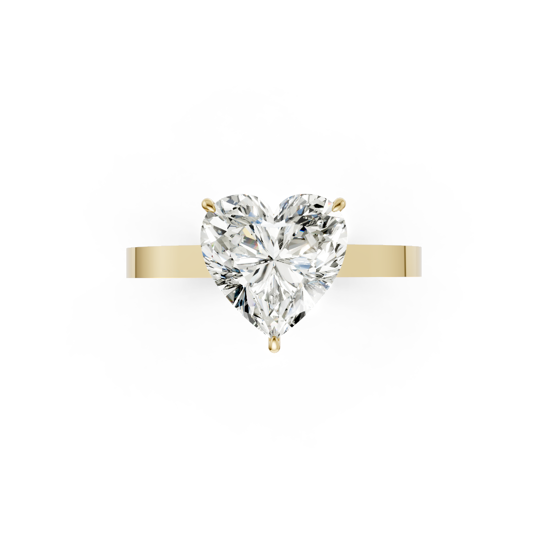 Heart Solitaire Diamond Hidden Halo Ring