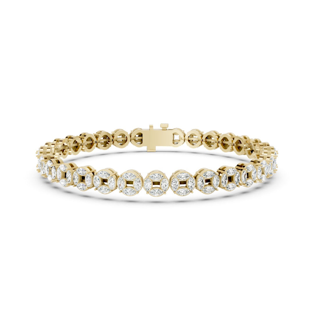 Marquise Cut Diamond Cricle Tennish Bracelet