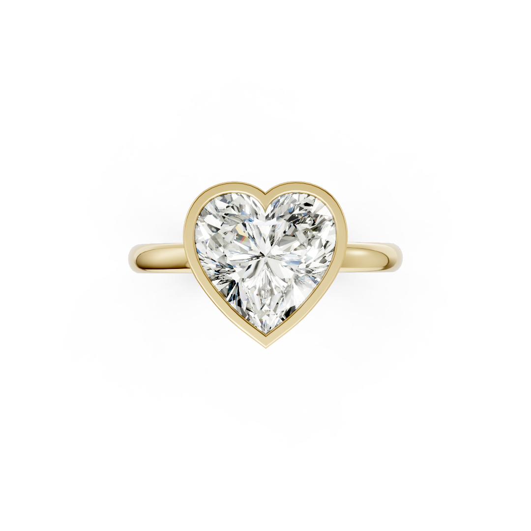 Heart Solitaire Bezel Ring