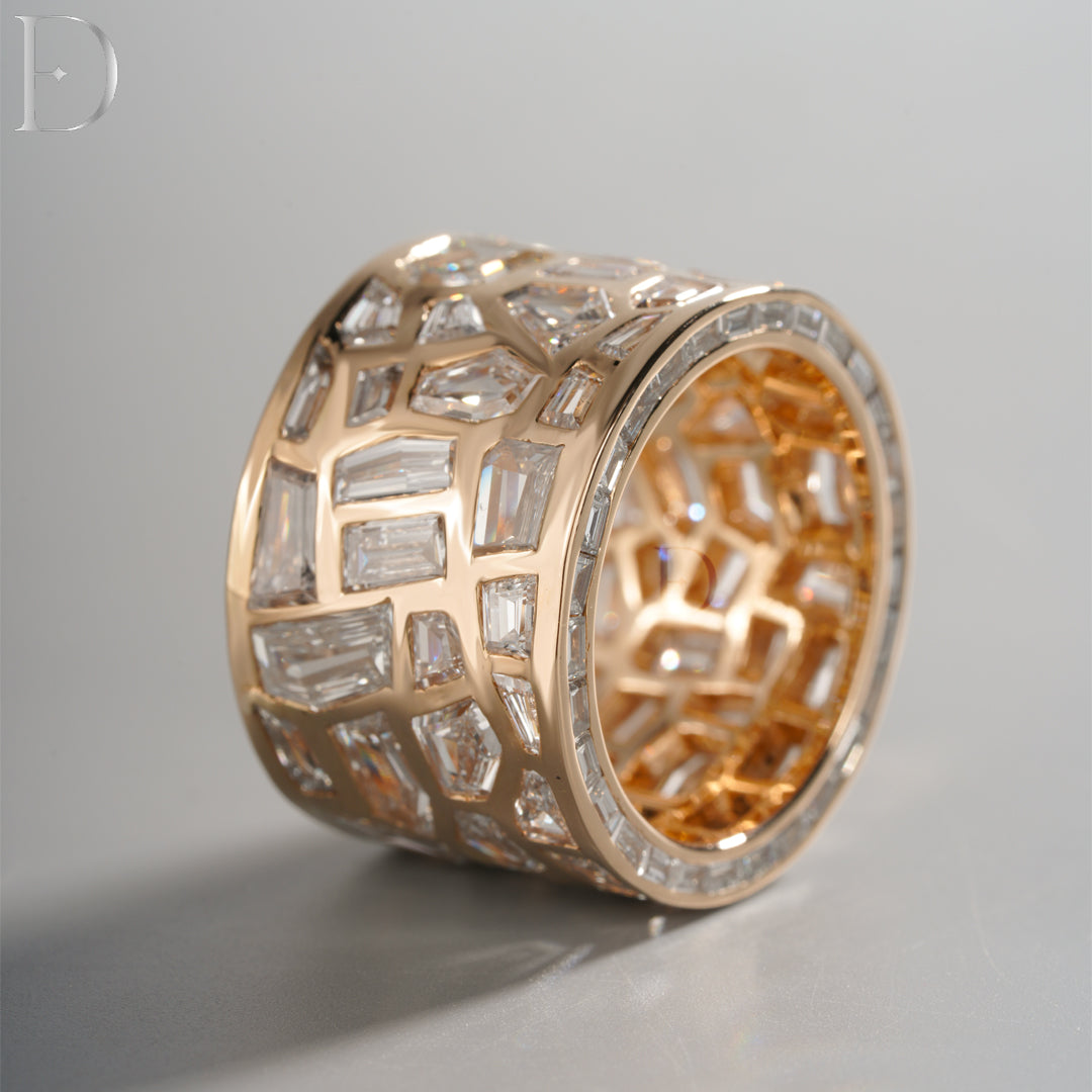 Broken Mirror Ring With Yellow Setting