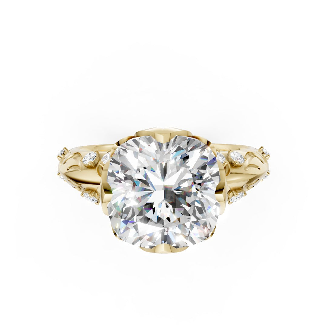 Cushion Cut Diamond Filigree Engagement Ring