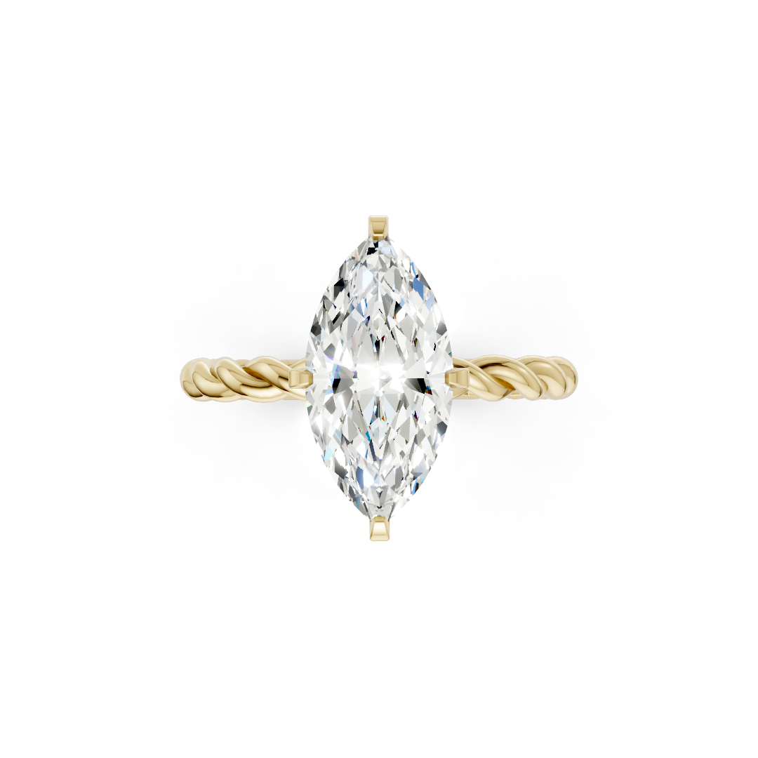 Marquise Diamond Twisted Shank Ring