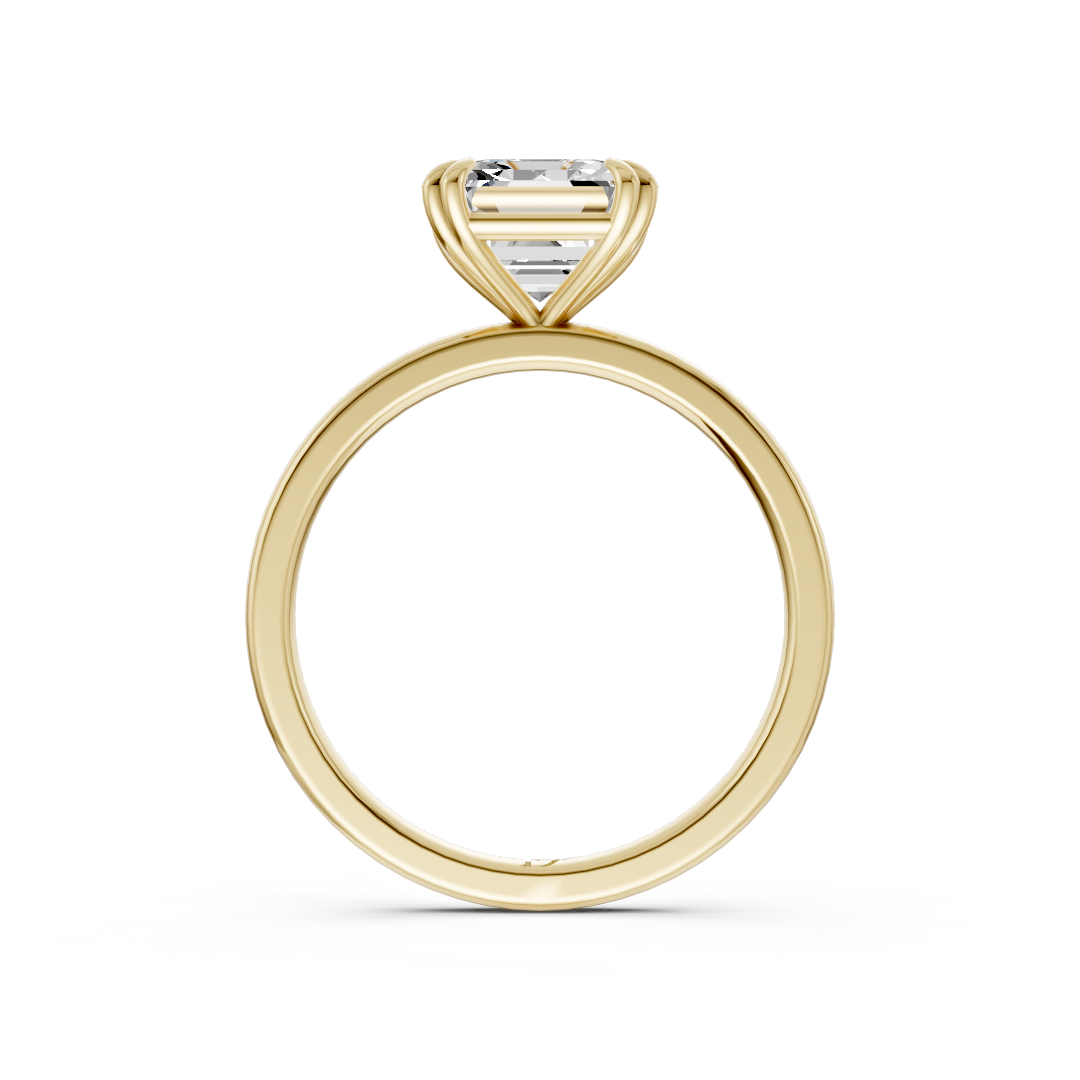 Double Prong Asscher Solitaire Ring