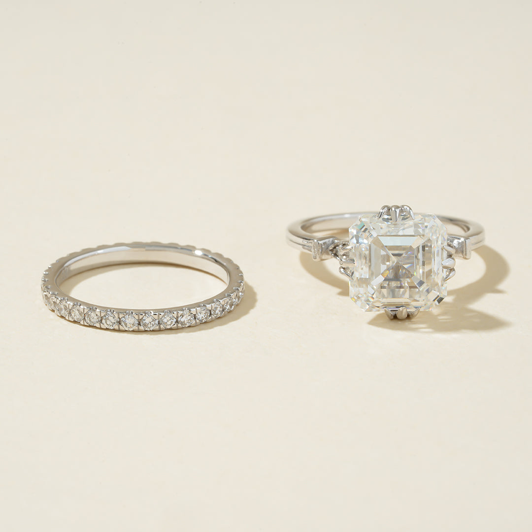 Asscher Cut Bridal Ring Set