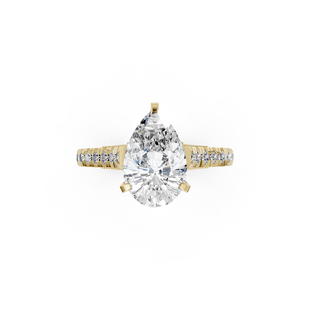 Pear Diamond Graduation Set Engagement Ring