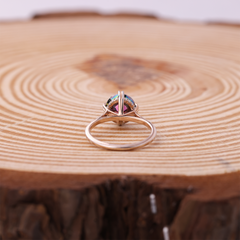 Green Solitaire Double Prong Ring