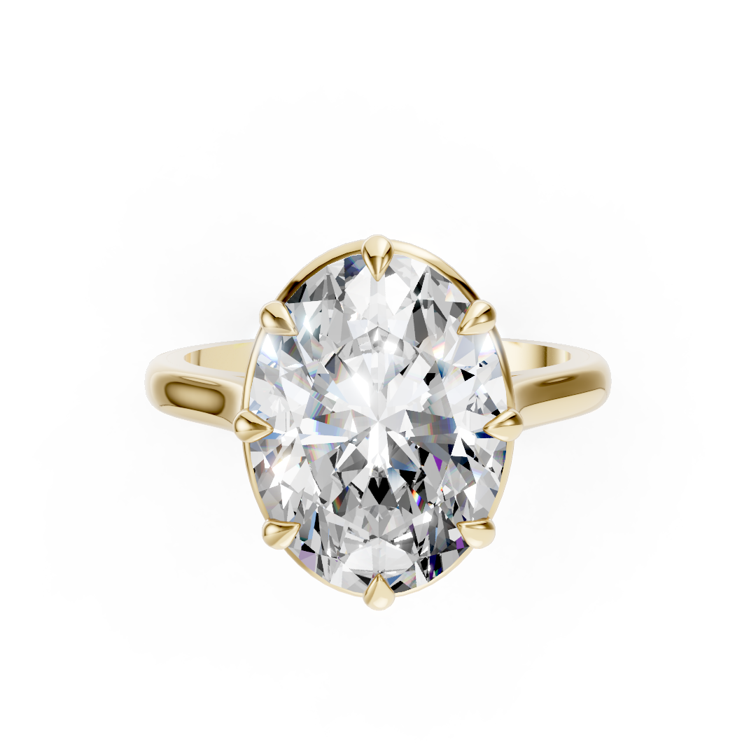 8-Prong Oval Cut Diamond Solitaire Ring
