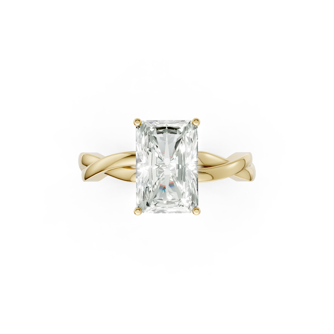 Radiant Cut Diamond Crisscross Ring