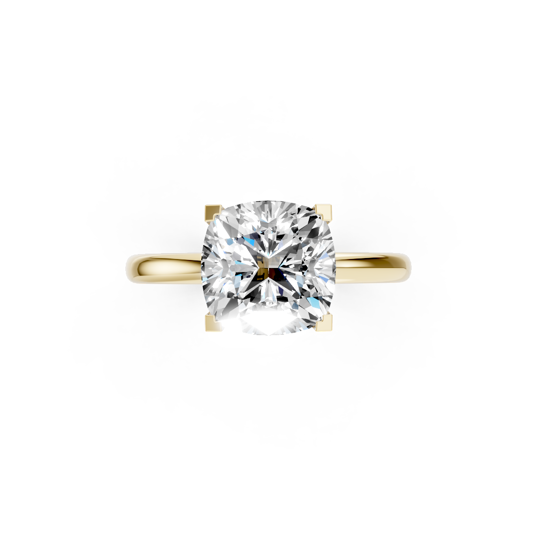 Cushion Cut Diamond Solitaire Engagement Ring