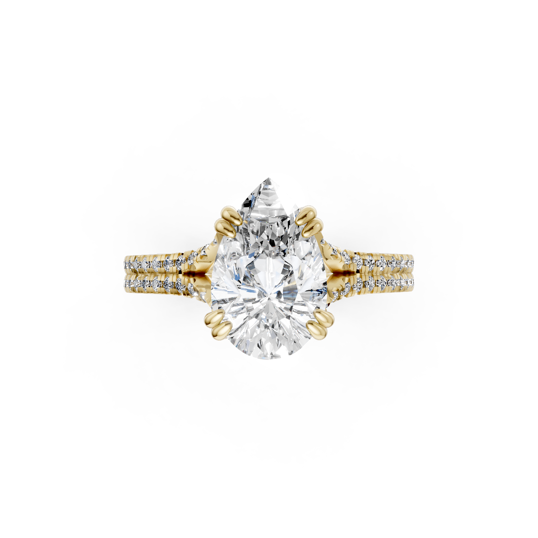 Pear Diamond Double Band Engagement Ring