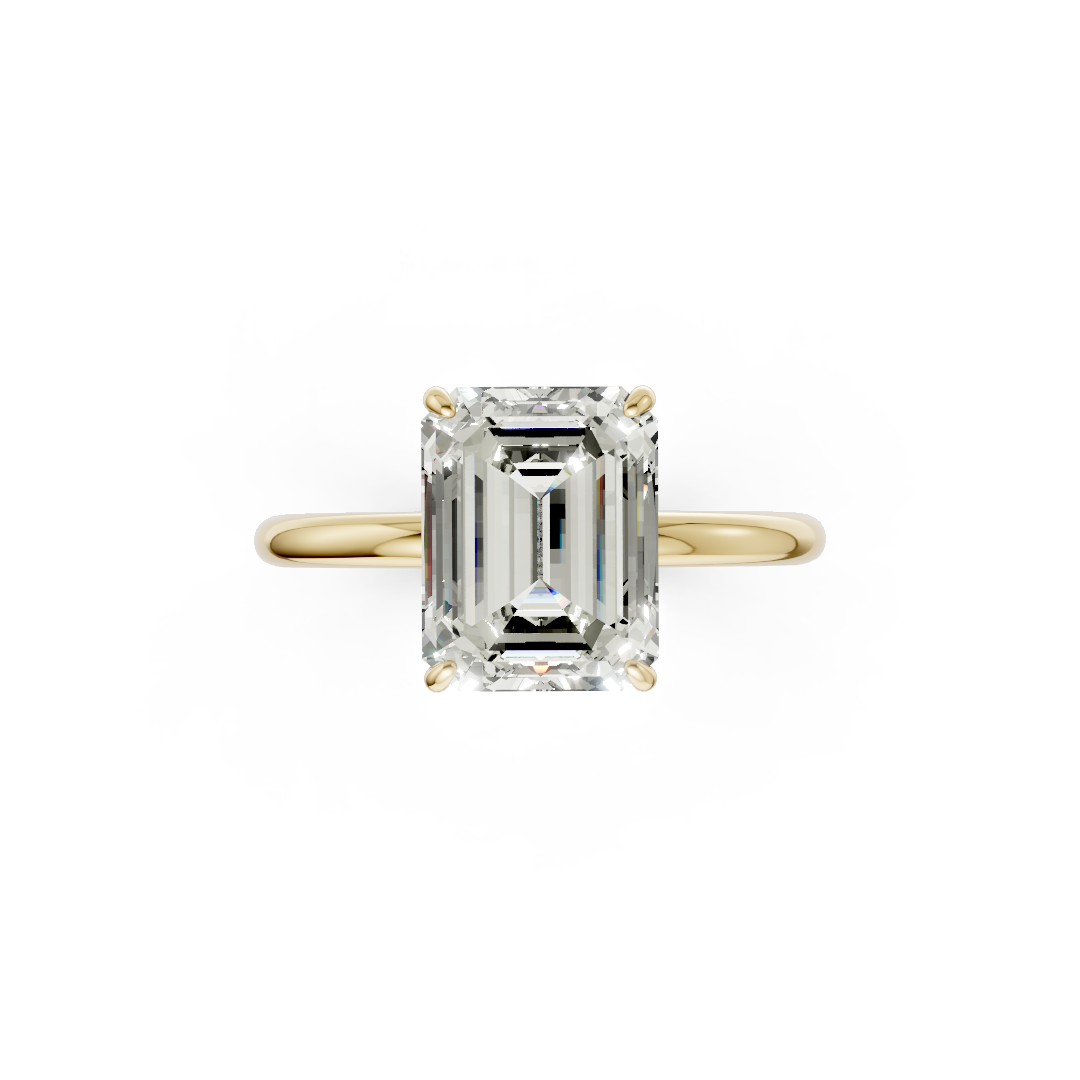 Emerald Diamond Solitaire Ring