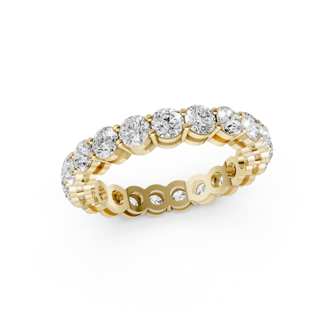 Round Diamond Shared Prong Eternity Band