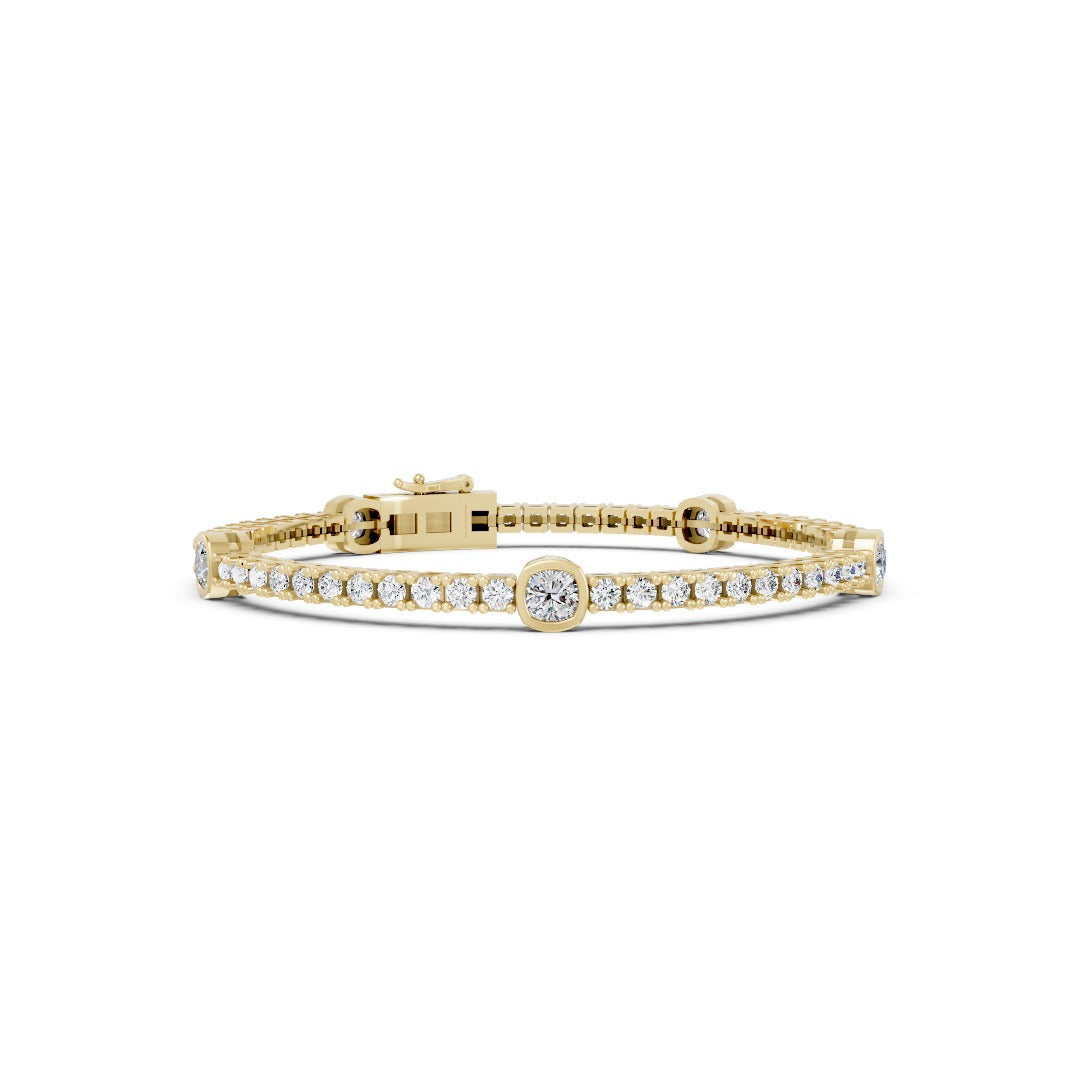 Cushion & Round Cut Lab Diamond Tennis Bracelet