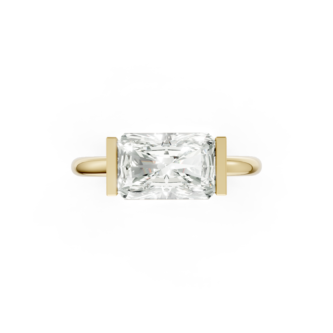 Radiant Cut Half Bezel Set Ring
