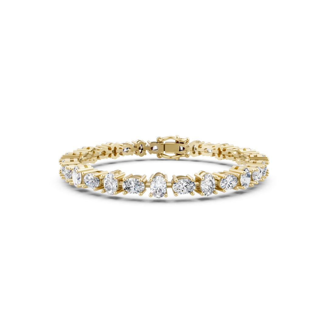 Elegant Oval Cut Diamond Prong Setting Tennis Bracelet