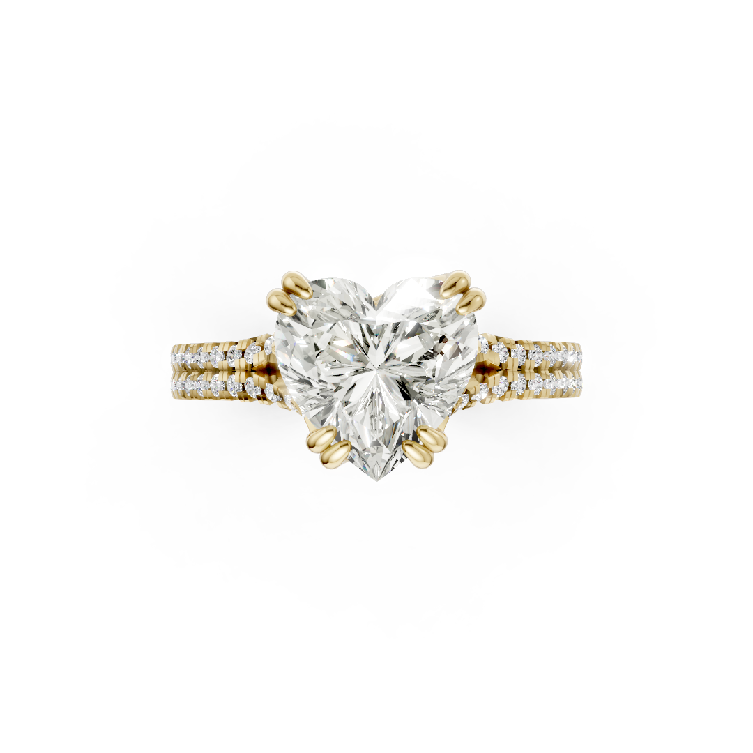Heart Diamond Double Band Engagement Ring