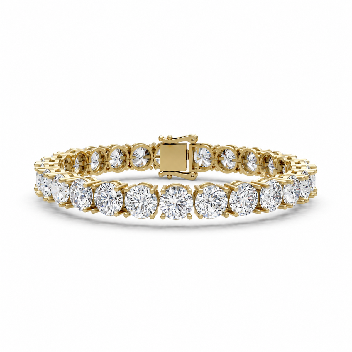 Round Cut Diamond Prong Setting Tennis Bracelet