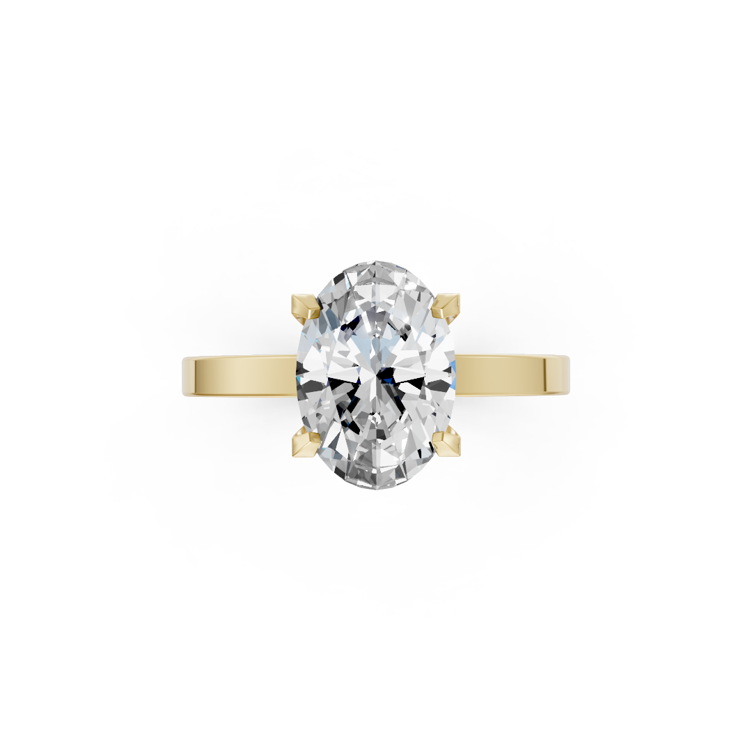 Oval Cut V-Cathedral Shank Ring